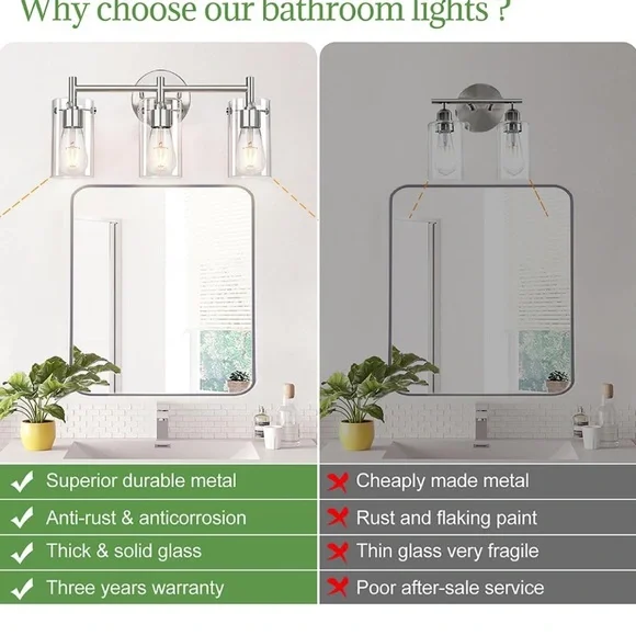 Modern Silver Vanity Light Fixture - Picture 2 of 8